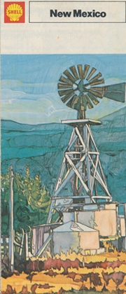 New Mexico map cover with a windmill