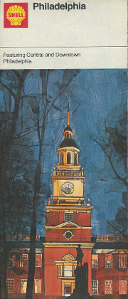 Philadelphia map cover with Independence Hall