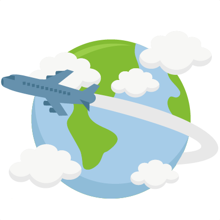 plane flying around a globe