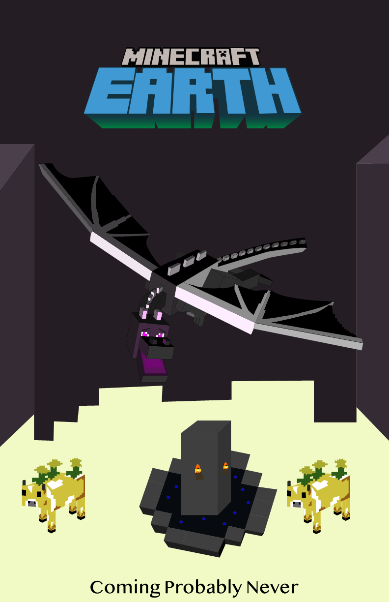 ender dragon poster with mooblooms below on the end island.